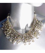 SHIMMERY DESIGNER STYLE Smoky Quartz Crystals Clusters Drape Necklace - £31.96 GBP