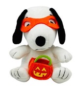 Hallmark Snoopy Halloween Trick or Treat Plush Orange Mask Pumpkin Bag P... - $12.19