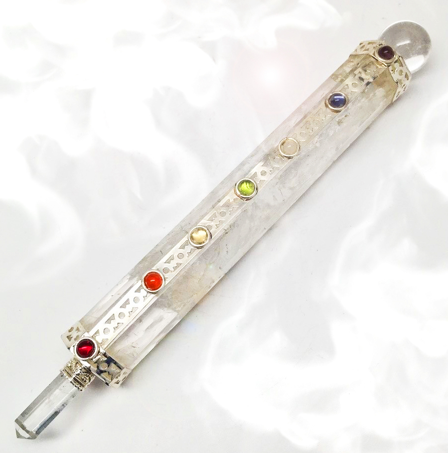 Haunted FREE W $200 14X AURA CLEANSING ALIGNMENT WAND MAGICK CRYSTAL GEM WITCH  - Freebie