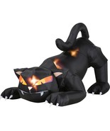 6' Airblown Inflatable Light Up BLACK CAT TURNING HEAD Halloween Yard Prop Decor - £153.14 GBP