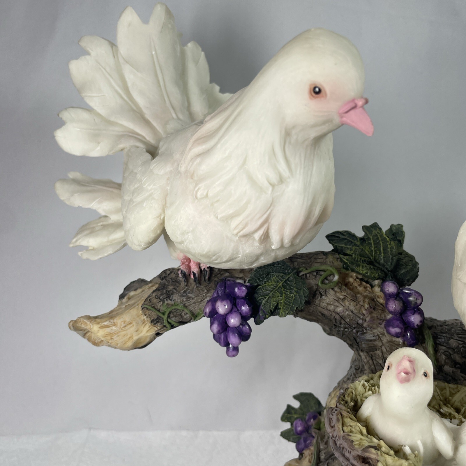 Meerchi White Dove Family With Babies Figurines With Wood Base Item image 4