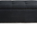 Home Elmo Upholstered Ottoman Storage Bedroom Bench, Charcoal - $222.99