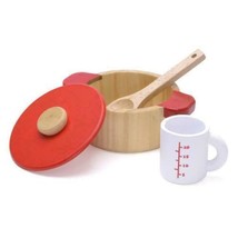 Woody Puddy USA Wooden Stew Pot 3 Piece Playset (New) Pretend Play/Cooking - £20.64 GBP