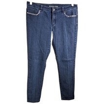 Michael Kors Jeans Skinny Womens Size 10 Blue Denim 36x28 Rhinestones - £23.22 GBP