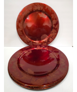 x4 Thanksgiving Fall Harvest Melamine Chargers Plates 13&quot; Maple Leaves - €43,12 EUR