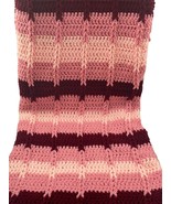 Vintage Pink Retro Afghan Blanket Throw Valentines Day Crochet Cottage 5... - £36.26 GBP