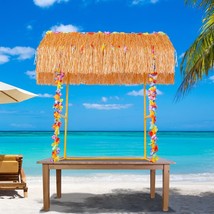 Tiki Bar Hut, Tiki Bar Kit Includes Reusable Tiki Bar, Luau Party Flower Garland - £81.11 GBP