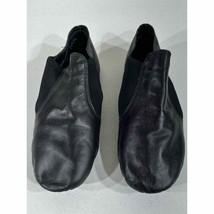 Capezio Dance Jazz Shoes Black Leather Split Sole Slip On Girls Size 11 M - £11.84 GBP