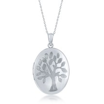 Sterling Silver Tree of Life Design Oval Locket W/chain - £97.96 GBP