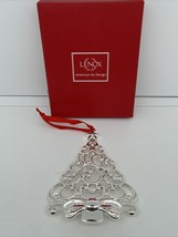 Lenox Sparkle and Scroll Tree Christmas Ornament Silver Plated Crystals + Box - £7.50 GBP