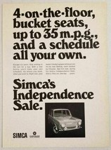 1960&#39;s Print Ad Simca 4-Door Cars Chrysler Corporation - £9.82 GBP