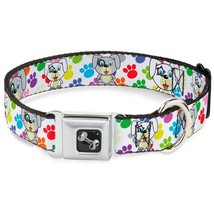 Puppies with Paw Prints Multi Color Dog Collar - £18.14 GBP