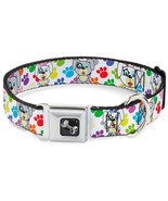 Puppies with Paw Prints Multi Color Dog Collar - £18.02 GBP