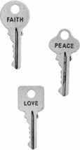 3 Word Skeleton Key Charms Assorted Lot Steampunk Inspirational Pendants Silver - £3.93 GBP