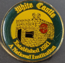 Vintage WHITE CASTLE A National Institution COCA-COLA Collectible Round Pin - $9.89