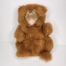 Fine Toy Co Fuzzy Reddish Brown Bear Plush Chunky Stuffed Animal Teddy 16&quot; - £14.25 GBP