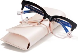 Blue Light Glasses for Men Women- Cat Eye Frame Anti Eyestrain UV Glare  (Black) - £10.58 GBP
