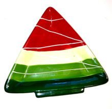 Triangle shaped  Christmas Tree  small Cookie Plate for Santa - $20.20