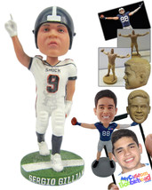 Personalized Bobblehead Strong Football Player Celebrating A Touchdown - Sports  - £67.23 GBP