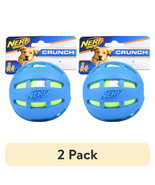 Nerf Dog Checkered Crunch Ball Dog Toy, 3.8&quot;, Blue &amp; Green | 2 pack  - $34.03 CAD