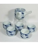 Celadon Tea Set 6 Pc Porcelain Vintage Blue Side Handle Teapot Tea Cup J... - £45.17 GBP