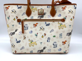 Disney Dooney & and Bourke Critters Chaos Tote Purse Bag Zip Pluto Lucifer NWT - $316.79