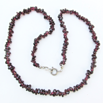 Vintage GARNET Nugget Bead 20" Long Unisex Necklace - $23.71