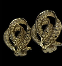 Birks Clip On Earrings Sterling Silver Gold Vermeil Filigree Leaf Vintage  - £58.57 GBP