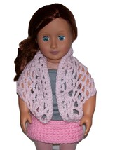 Handmade American Girl Pink Shawl, Crochet, 18 Inch Doll - £7.83 GBP