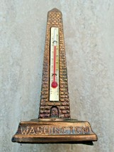 Vintage Souvenir Washington Monument Metal 5 3/4&quot; Thermometer Made In USA Felt - £6.36 GBP