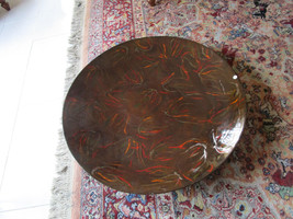 Monumental Dish Lacquer Hand Painted 35&quot; - £97.51 GBP