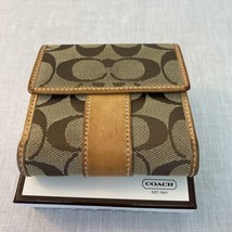 Coach Sig. MIni Wallet Khaki/Mahogany Style Original Box - £10.56 GBP