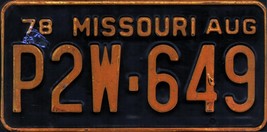 Vintage 1978 Missouri License Plate - Crafting Birthday Mancave Slf - £24.50 GBP