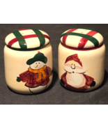 Vintage Santa &amp; Frosty Salt &amp; Pepper Shaker Set - Christmas Winter Holidays - $13.55 CAD