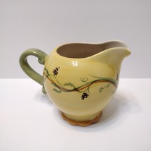 Vintage Creamer, Pistoulet by Pfaltzgraff, Yellow Green Floral, Small Pitcher image 1
