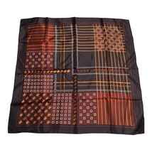Vintage Geometric Acetate Fashion Scarf Brown Black Eastman Mfg Co. Japan - $17.10