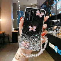 Luxury Cute Bling Glitter Lanyard Silicone Phone Case For Huawei P40 P30 P20 Lit - $9.07+