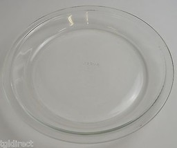 Pyrex Original Clear Pattern Pie / Baking Plate 9.75&quot; Wide Glass Bakewar... - £13.65 GBP