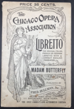 c1910s Madam Butterfly Musical Libretto by G Puccini Chicago Opera Assoc - $9.49