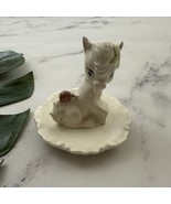 Vintage Baby Animal Ring Trinket Tray Figurine White Horse Goat Llama Ce... - £20.94 GBP