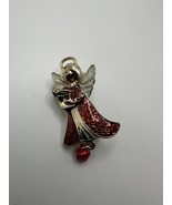 Vintage Gold Red Enamel Angel Brooch 2&quot;  BB3 - $225.80 MXN