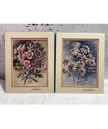 Pair Lee Roberson Flower Prints Signed July Roses September Susans Flora... - £19.78 GBP