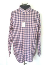 New with tags Sonoma Dress Shirt Mens XLarge Button Front Coral Blue Checks - £16.41 GBP