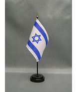 Israel Mini 4&quot;x6&quot; Desk Stick Flag, With Black Plastic Stand - $12.47 CAD