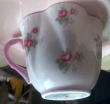 Vintage Shelley English Bone China Rose Spray Teacup and Saucer Pink England - $27.76