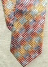 Jhane Barnes Neck Tie / Necktie 61&quot;x3.75&quot; Orange - Red Silver - Blue ele... - $251.45 MXN
