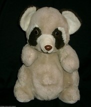 12" Vintage Daekor Tan Brown Raccoon Stuffed Animal Plush Toy Potbelly 1980's - £22.54 GBP