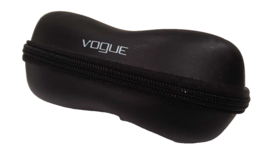 Vogue Glasses/Sunglasses Semi-hard Zipper Case - Black w/ Cleaning Cloth - £5.77 GBP