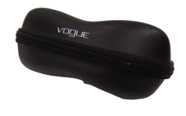 Vogue Glasses/Sunglasses Semi-hard Zipper Case - Black w/ Cleaning Cloth - £5.73 GBP