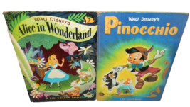 Vintage 1977 Walt Disney Alice In Wonderland &amp; Pinocchio A Big Golden Book - £21.89 GBP